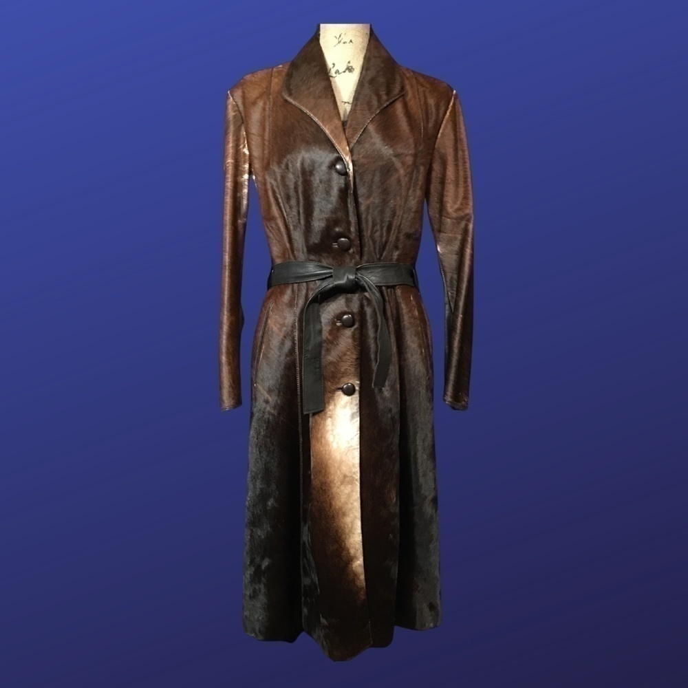 BESPOKE Genuine CALF HAIR Overcoat, Women’s Size LARGE